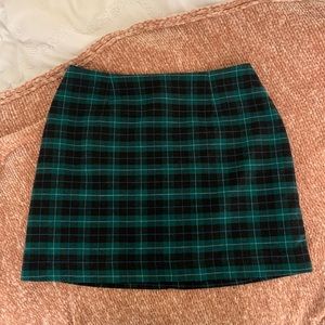 Old navy blue green plaid mini skirt Medium